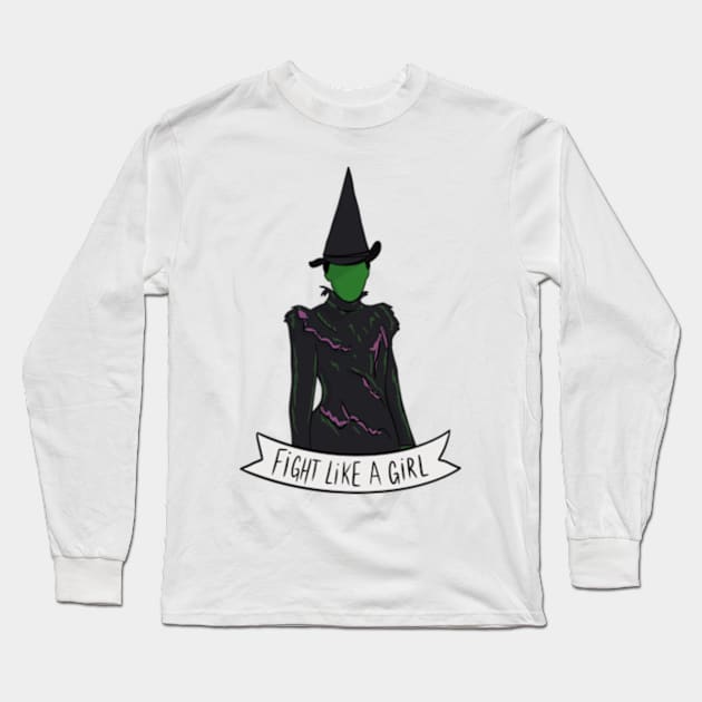 Fight Like Elphaba Long Sleeve T-Shirt by byebyesally